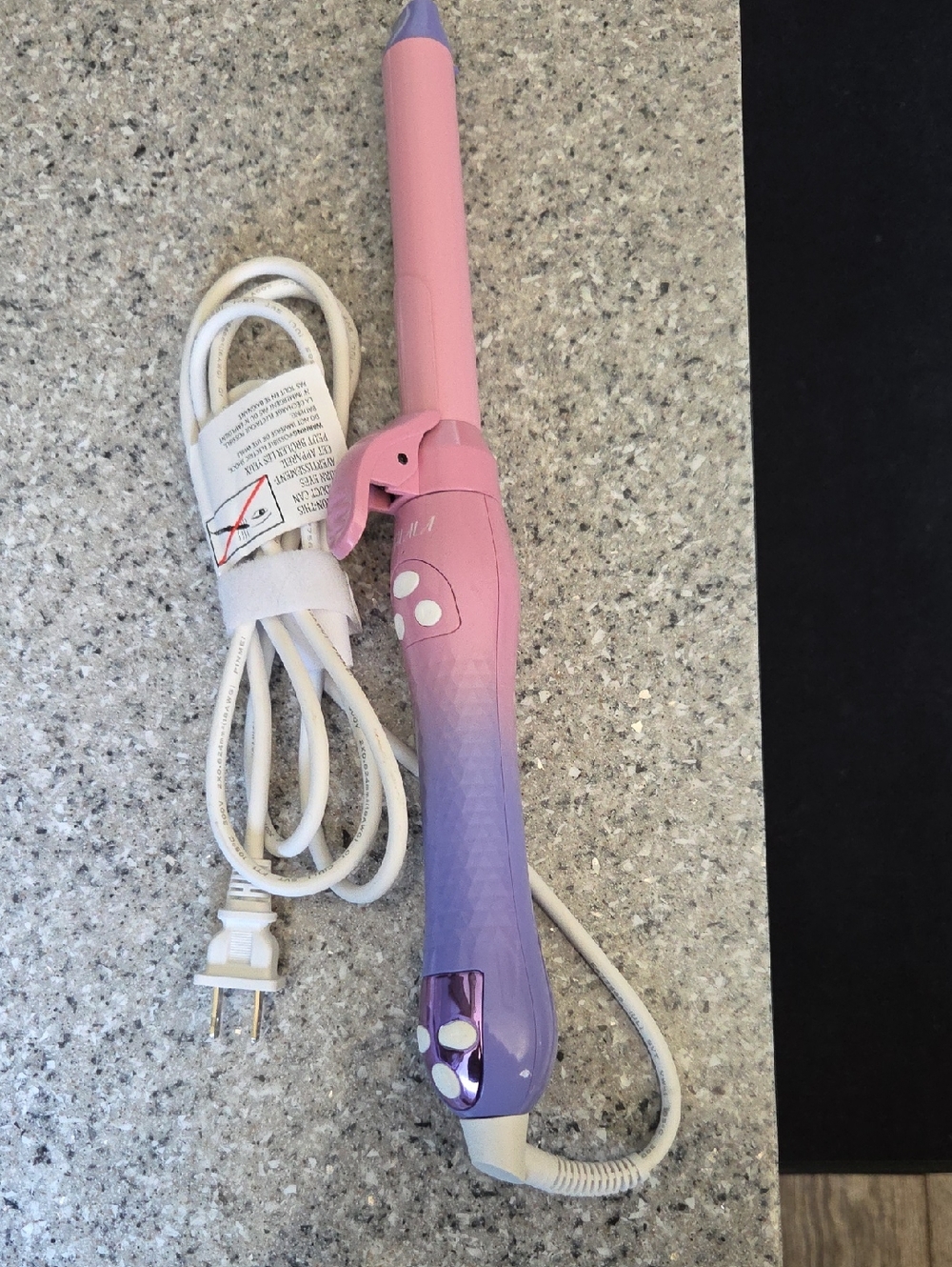 Angilala Pink to Purple Ombré 1" Rotating Curling Wand